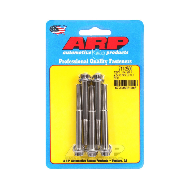 Set de șuruburi și piulițe universale ARP 1/4-28 – Oțel inoxidabil, 12 bucăți x 5 - ARP-711-2500 - 711-2500 - 3666618197265